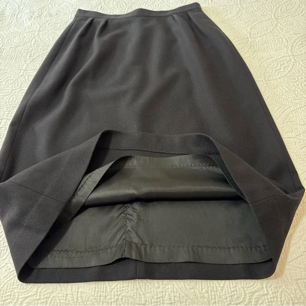 Wool Pencil‎ Skirt Women’s Sz 13-14 Black Hemdall Preppy Career Business Corp